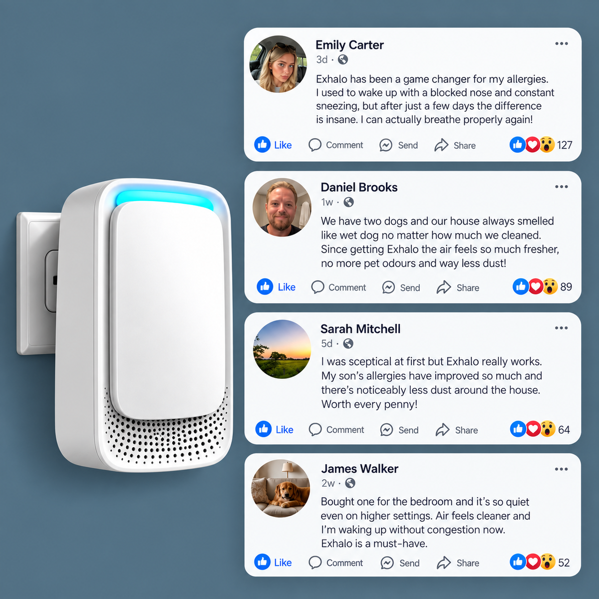 Air Purifier with Negative Ionizer